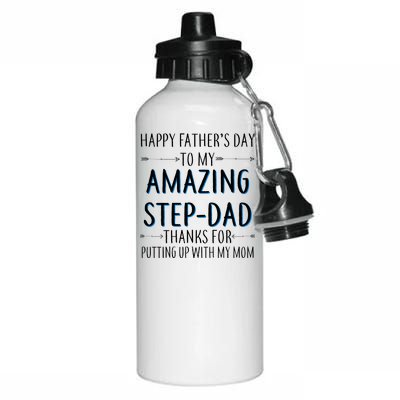 Happy Father's Day To My Amazing Step-Dad Aluminum Water Bottle