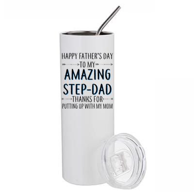 Happy Father's Day To My Amazing Step-Dad Stainless Steel Tumbler