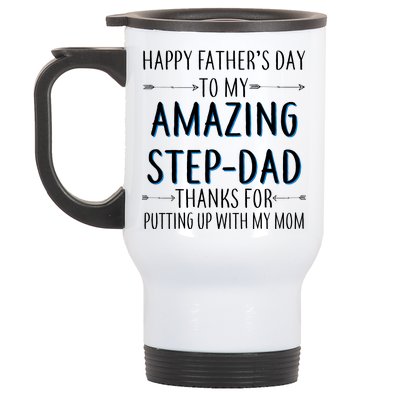 Happy Father's Day To My Amazing Step-Dad Stainless Steel Travel Mug