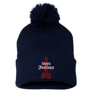 Happy Festivus For The Rest Of Us Christmas Pom Pom 12in Knit Beanie