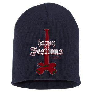 Happy Festivus For The Rest Of Us Christmas Short Acrylic Beanie