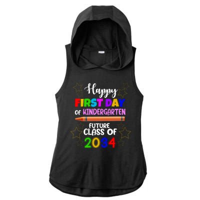 Happy First Day Of Kindergarten Future Class Of 2034 Ladies PosiCharge Tri-Blend Wicking Draft Hoodie Tank