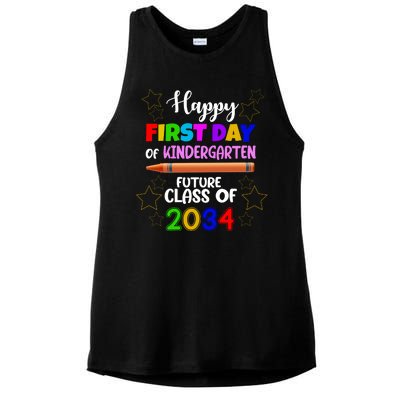 Happy First Day Of Kindergarten Future Class Of 2034 Ladies PosiCharge Tri-Blend Wicking Tank