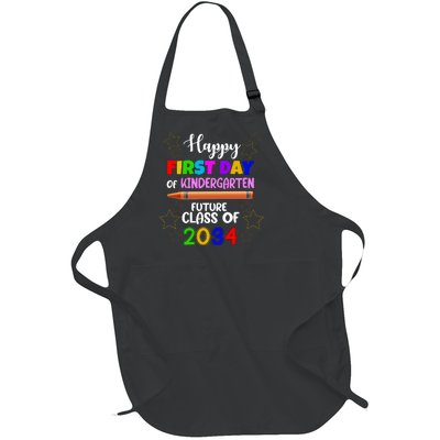 Happy First Day Of Kindergarten Future Class Of 2034 Full-Length Apron With Pockets