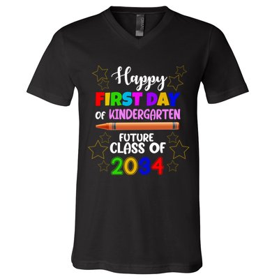 Happy First Day Of Kindergarten Future Class Of 2034 V-Neck T-Shirt