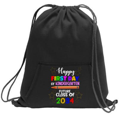 Happy First Day Of Kindergarten Future Class Of 2034 Sweatshirt Cinch Pack Bag