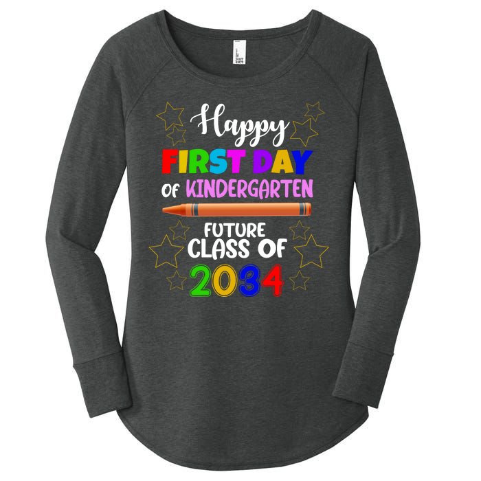 Happy First Day Of Kindergarten Future Class Of 2034 Women's Perfect Tri Tunic Long Sleeve Shirt