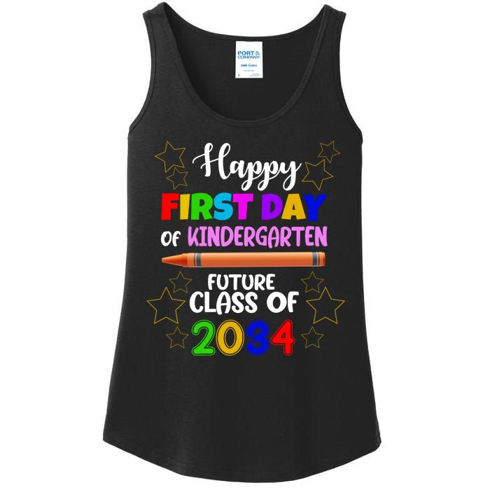 Happy First Day Of Kindergarten Future Class Of 2034 Ladies Essential Tank