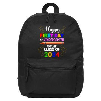 Happy First Day Of Kindergarten Future Class Of 2034 16 in Basic Backpack