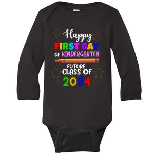 Happy First Day Of Kindergarten Future Class Of 2034 Baby Long Sleeve Bodysuit