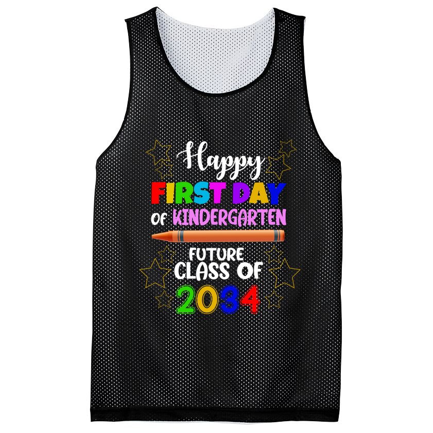 Happy First Day Of Kindergarten Future Class Of 2034 Mesh Reversible Basketball Jersey Tank