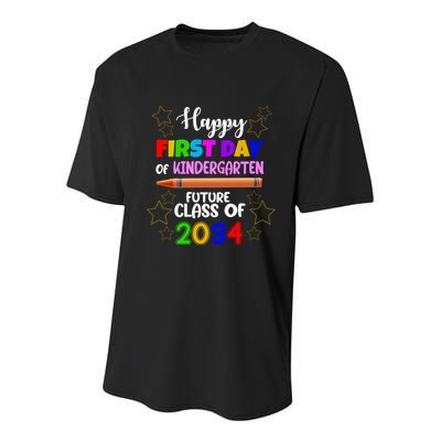 Happy First Day Of Kindergarten Future Class Of 2034 Youth Performance Sprint T-Shirt