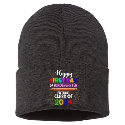 Happy First Day Of Kindergarten Future Class Of 2034 Sustainable Knit Beanie