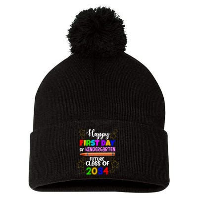Happy First Day Of Kindergarten Future Class Of 2034 Pom Pom 12in Knit Beanie