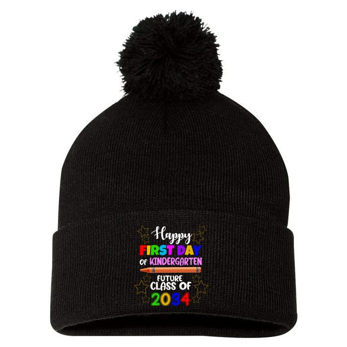 Happy First Day Of Kindergarten Future Class Of 2034 Pom Pom 12in Knit Beanie