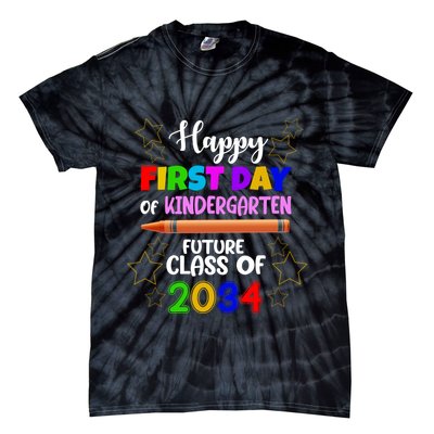 Happy First Day Of Kindergarten Future Class Of 2034 Tie-Dye T-Shirt