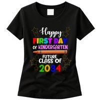 Happy First Day Of Kindergarten Future Class Of 2034 Womens T-Shirt