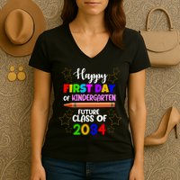 Happy First Day Of Kindergarten Future Class Of 2034 Women's V-Neck T-Shirt