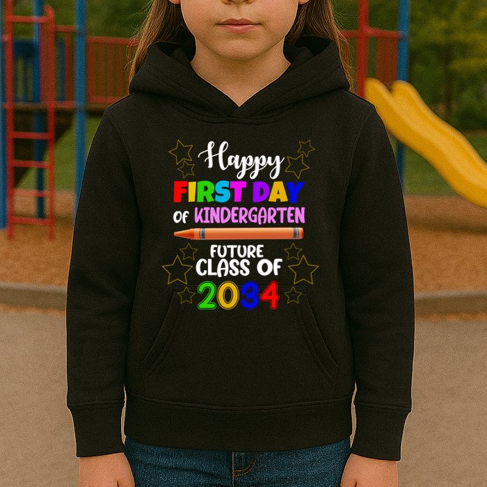 Happy First Day Of Kindergarten Future Class Of 2034 Kids Hoodie