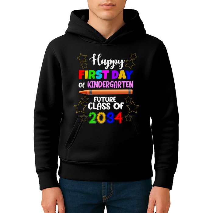 Happy First Day Of Kindergarten Future Class Of 2034 Kids Hoodie