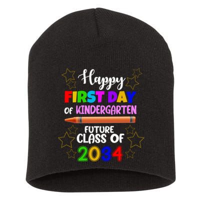 Happy First Day Of Kindergarten Future Class Of 2034 Short Acrylic Beanie