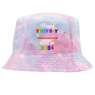 Happy First Day Of Kindergarten Future Class Of 2034 Tie-Dyed Bucket Hat