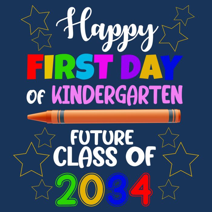 Happy First Day Of Kindergarten Future Class Of 2034 Infant Baby Jersey Bodysuit