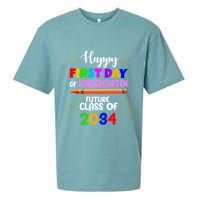 Happy First Day Of Kindergarten Future Class Of 2034 Sueded Cloud Jersey T-Shirt