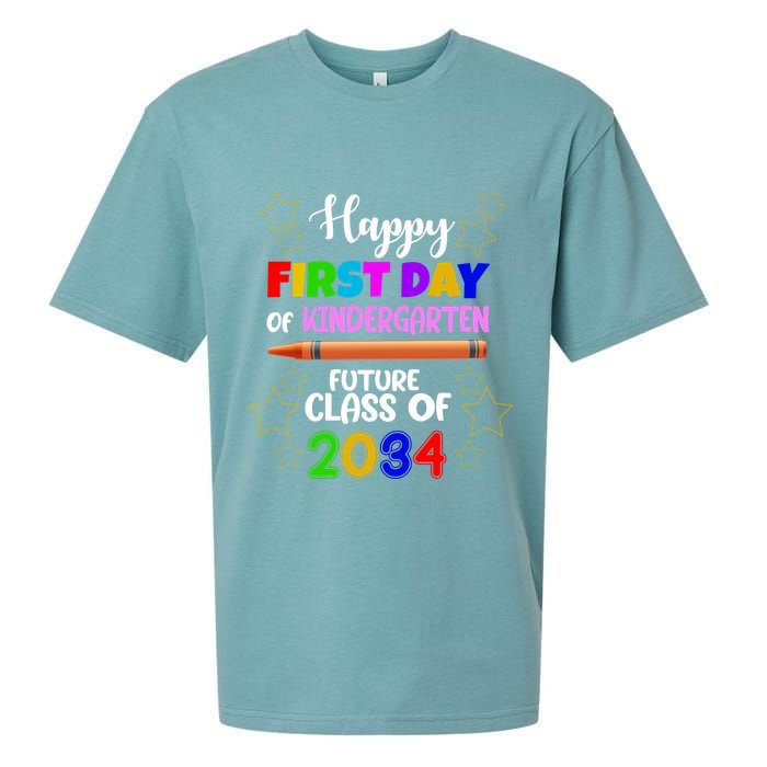 Happy First Day Of Kindergarten Future Class Of 2034 Sueded Cloud Jersey T-Shirt