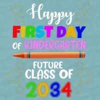 Happy First Day Of Kindergarten Future Class Of 2034 Sueded Cloud Jersey T-Shirt