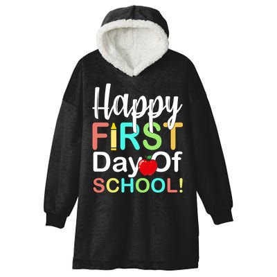 Happy First Day Of School Hooded Wearable Blanket
