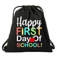 Happy First Day Of School Drawstring Bag