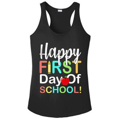 Happy First Day Of School Ladies PosiCharge Competitor Racerback Tank