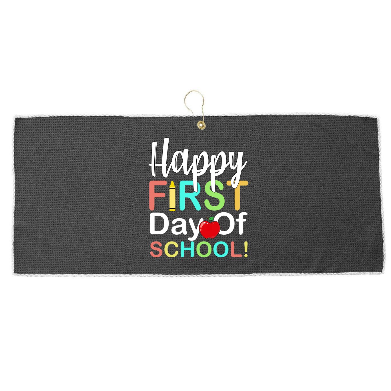 Happy First Day Of School Large Microfiber Waffle Golf Towel