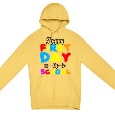 Happy First Day Of School Funny Back To School Premium Pullover Hoodie