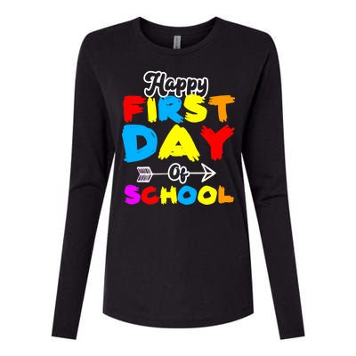 Happy First Day Of School Funny Back To School Womens Cotton Relaxed Long Sleeve T-Shirt