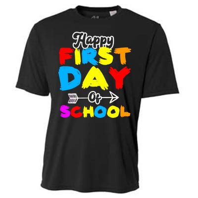 Happy First Day Of School Funny Back To School Cooling Performance Crew T-Shirt