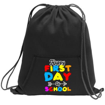 Happy First Day Of School Funny Back To School Sweatshirt Cinch Pack Bag