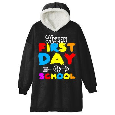 Happy First Day Of School Funny Back To School Hooded Wearable Blanket