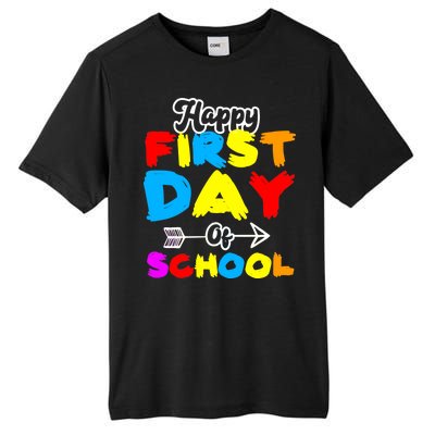 Happy First Day Of School Funny Back To School Tall Fusion ChromaSoft Performance T-Shirt