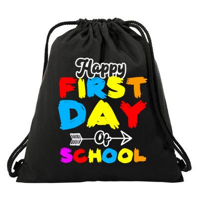 Happy First Day Of School Funny Back To School Drawstring Bag