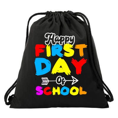 Happy First Day Of School Funny Back To School Drawstring Bag