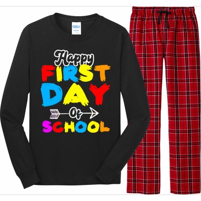 Happy First Day Of School Funny Back To School Long Sleeve Pajama Set