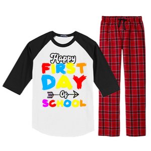 Happy First Day Of School Funny Back To School Raglan Sleeve Pajama Set