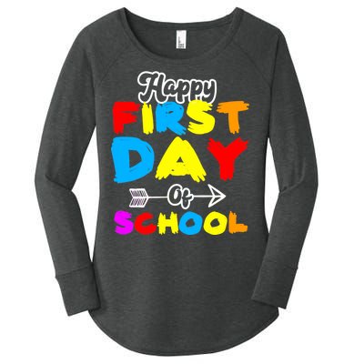 Happy First Day Of School Funny Back To School Women's Perfect Tri Tunic Long Sleeve Shirt