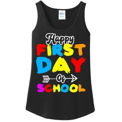 Happy First Day Of School Funny Back To School Ladies Essential Tank