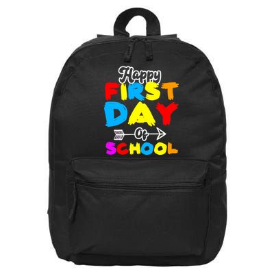 Happy First Day Of School Funny Back To School 16 in Basic Backpack