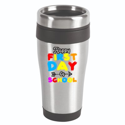 Happy First Day Of School Funny Back To School 16oz Travel Tumbler