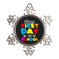 Happy First Day Of School Funny Back To School Metallic Star Ornament