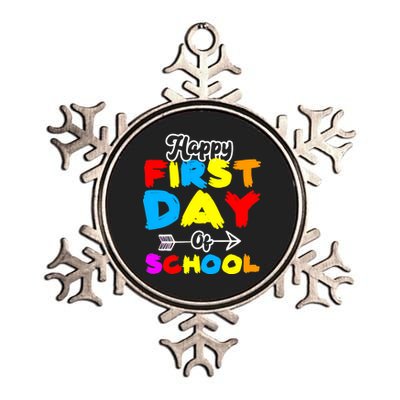 Happy First Day Of School Funny Back To School Metallic Star Ornament